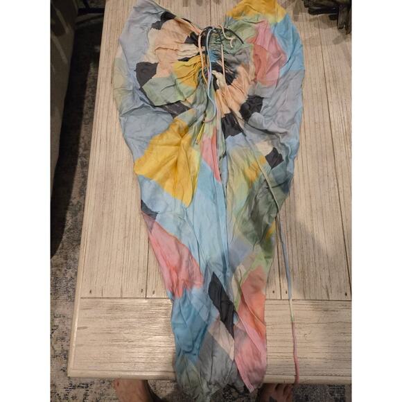 Just BEE Queen Women's Midi Skirt M Multicolor Geometric Ruched - Picture 5 of 7